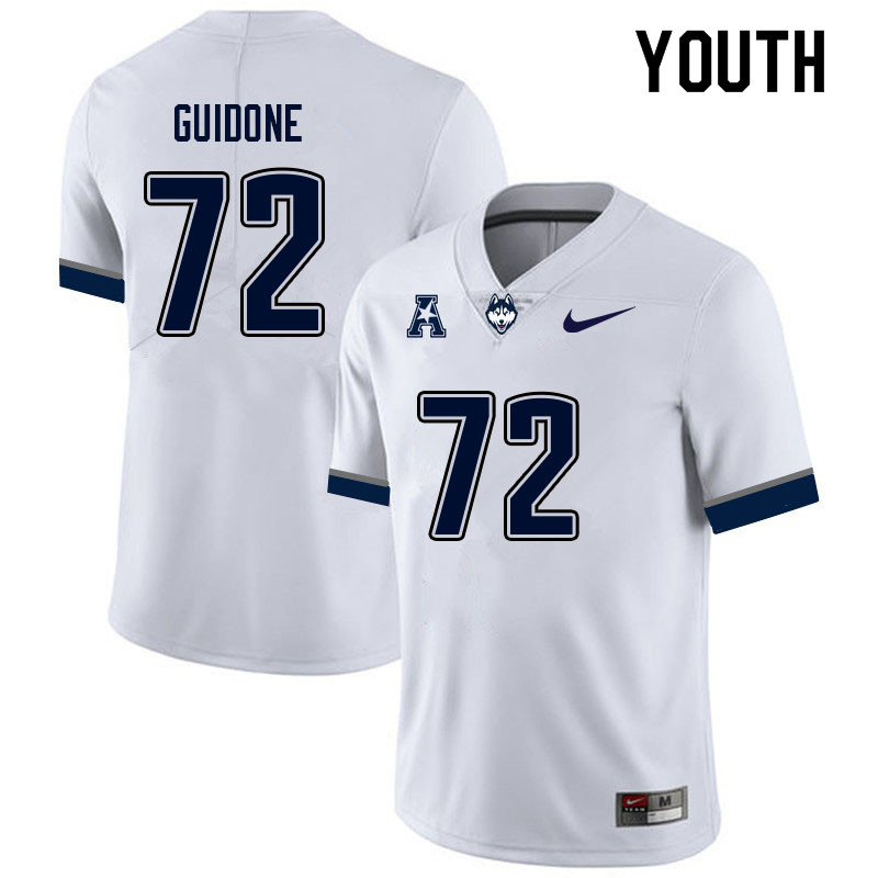 Youth #72 Jake Guidone Uconn Huskies College Football Jerseys Sale-White - Click Image to Close